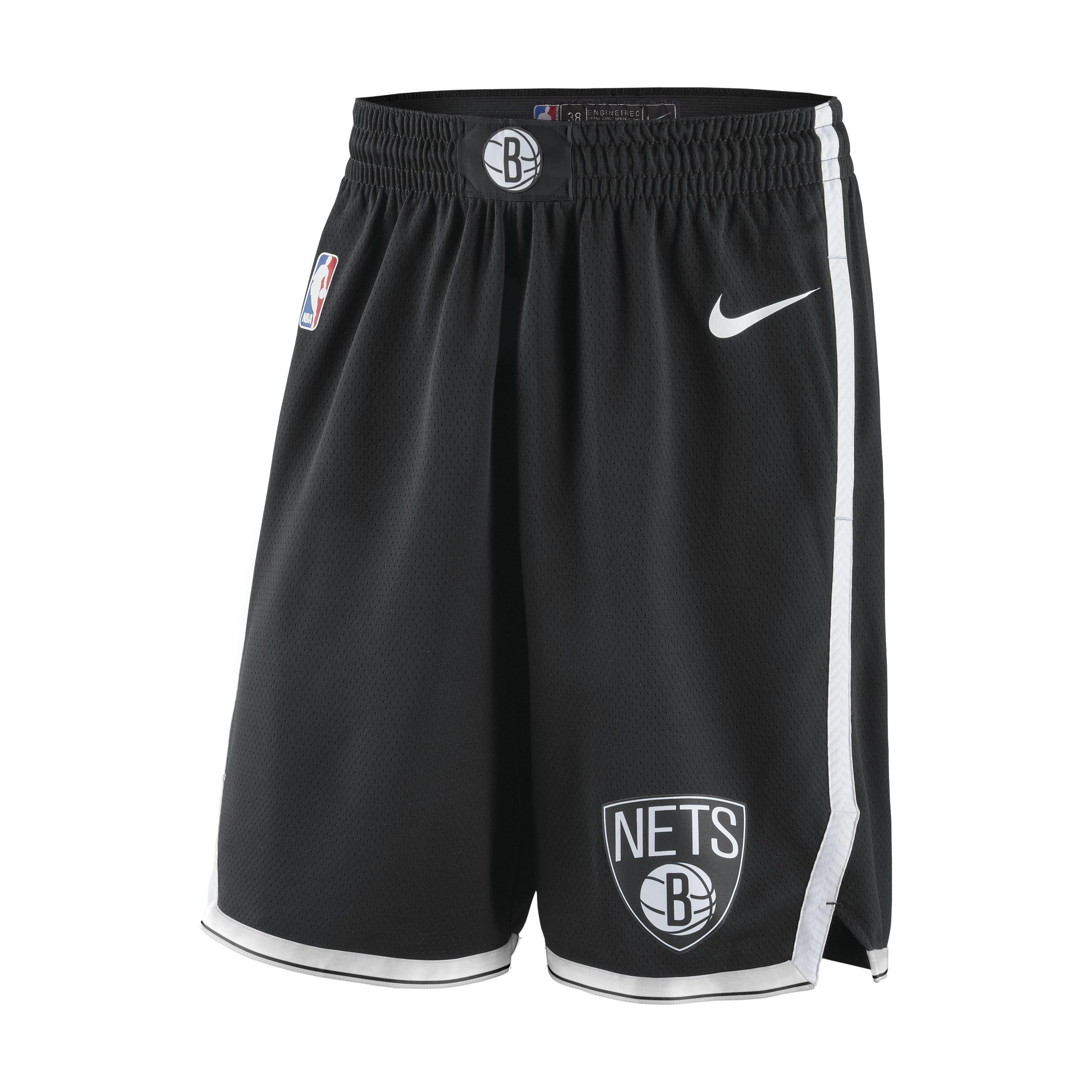 Nike Men's Brookyln Nets Dri-FIT Icon 18 NBA Swingman Shorts-Black
